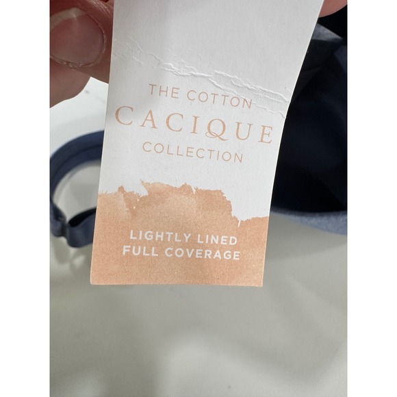 Cacique Cotton Collection Lightly Lined Full Coverage Bra Heather Blue 42F NWT - Picture 4 of 4